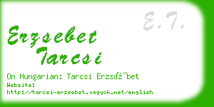 erzsebet tarcsi business card